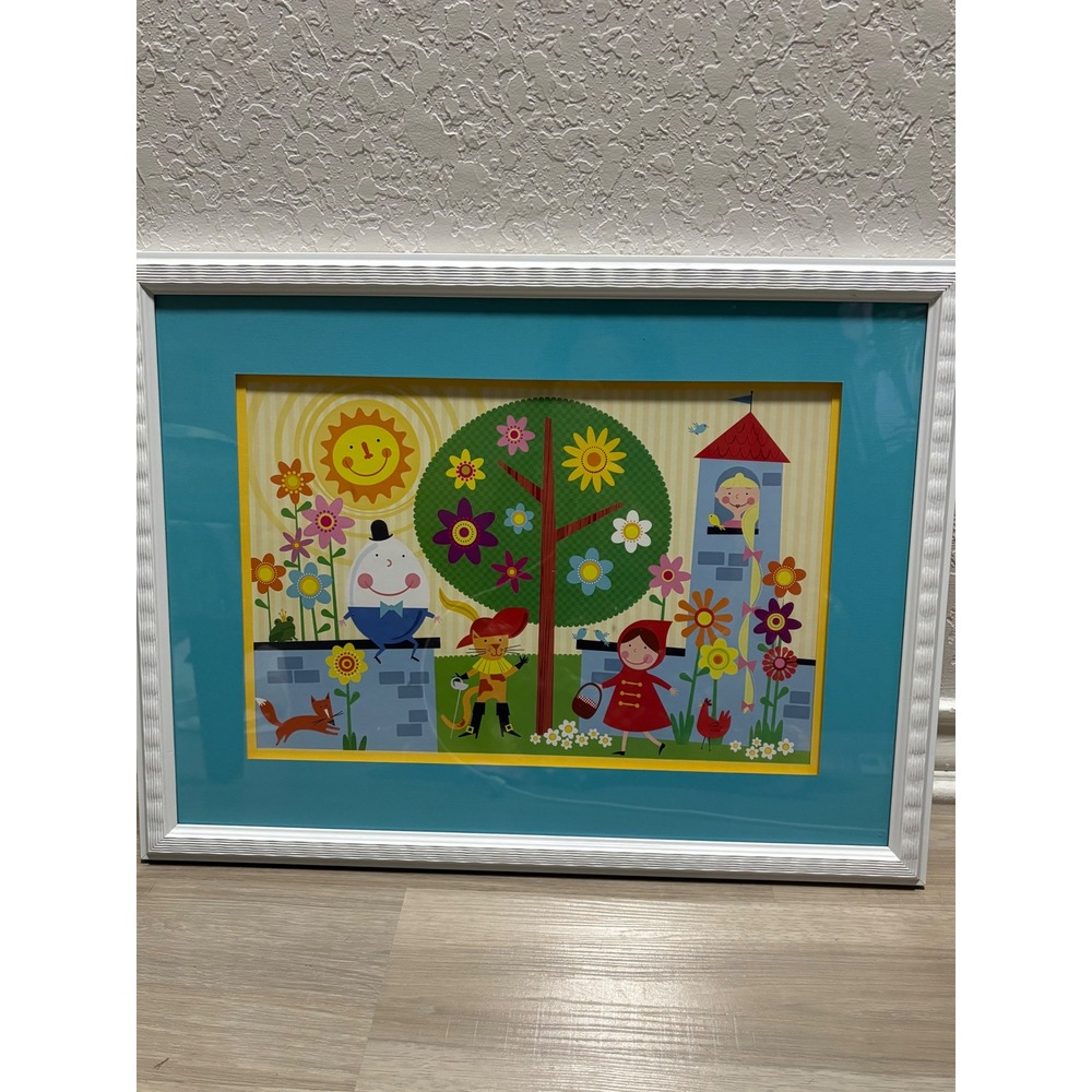 Whimsical Nursery Art Framed Print Little Red Riding‎ Hood Humpty Dumpty Sun